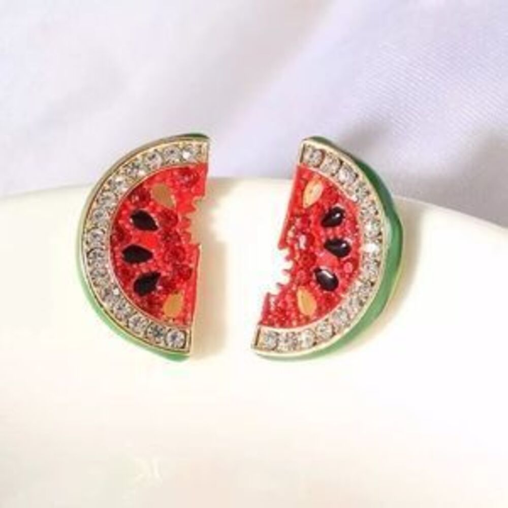 Rhinestone Watermelon Stud Earrings